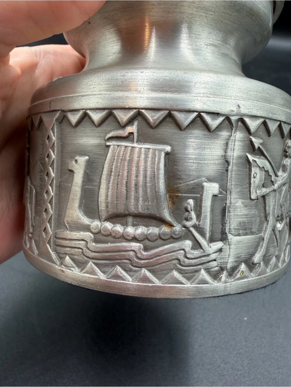 VTG Danish Modern Norwegian Pewter Vase Manufactured by Norsk Tin
